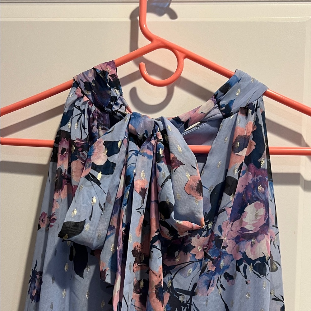 MSK Floral Wide Leg Jumpsuit - Blue and Pink - Picture 5 of 6